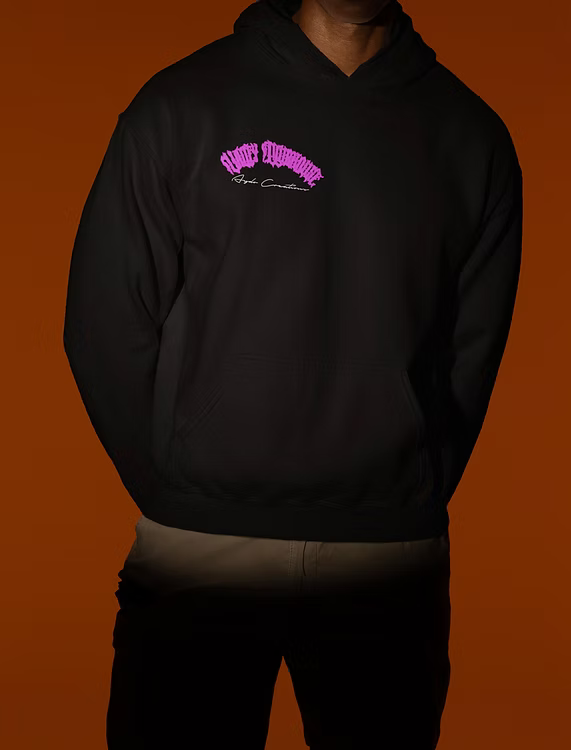 Sunset Valley gear 3gs hoodie unisex pink-design black hoodie male model
