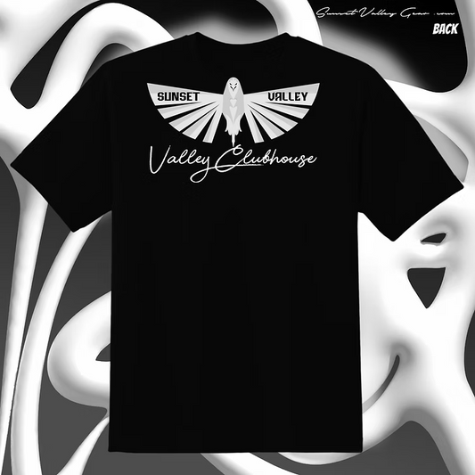 Unisex Black Sunset Valley Gear Flying Bird T-shirt Back